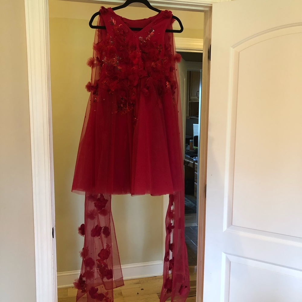 Elegant Red Kids Formal Dress